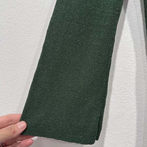 Eileen Fisher Green Linen Nylon Blend Knit Top Womens Pull Over Semi Sheer READ - Picture 2 of 11